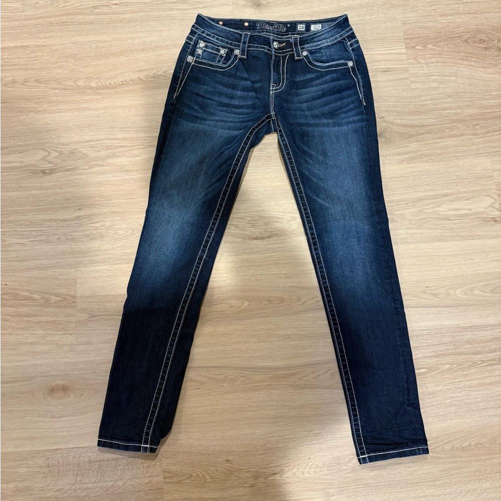 Miss Me Women's Dark Wash Signature Skinny Jeans - Picture 2 of 4